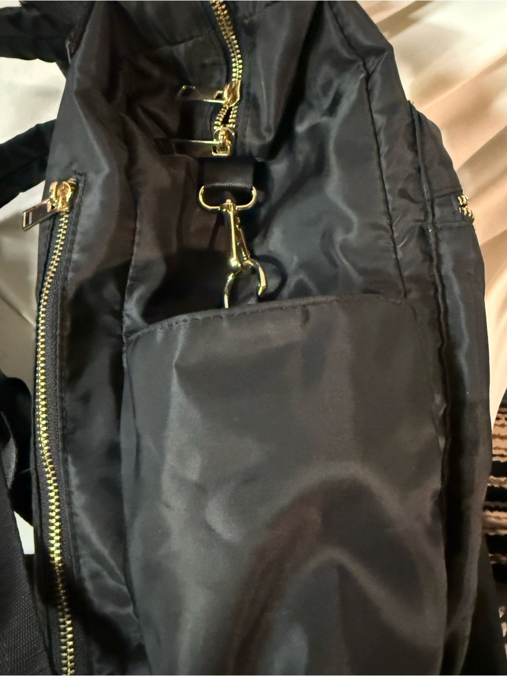 a new day Black Nylon Tote Backpack with Gold Hardware - Picture 5 of 7